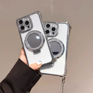 Luxury Bling Mirror Lanyard Case For iPhone