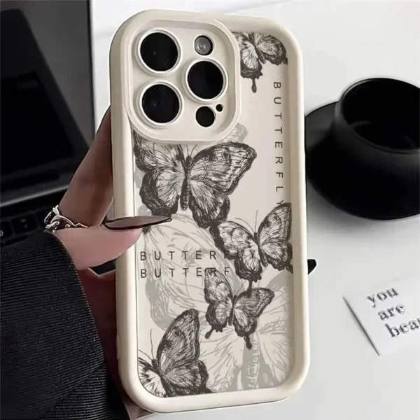 INS Retro Butterfly Silicone Phone Case For iPhone