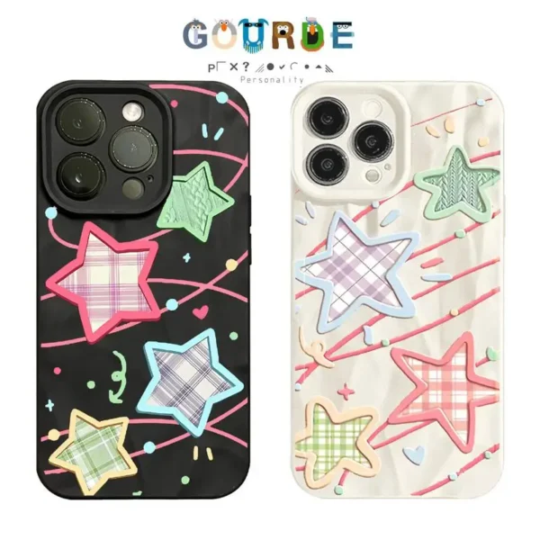 Gourde Funny Aesthetic Cute Stars Pattern Couple Case for Iphone