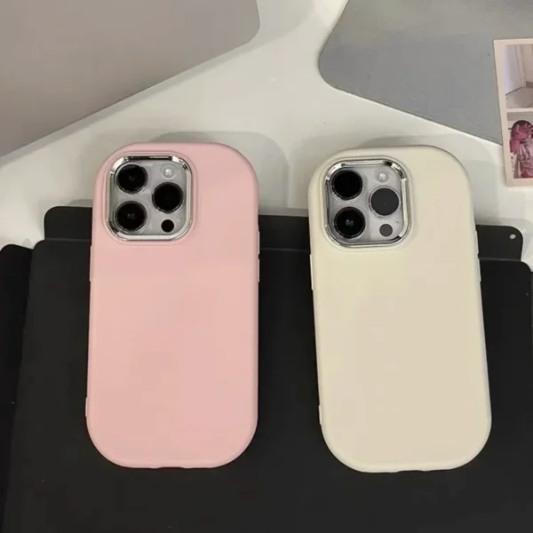 Luxury Plating Camera Cute Oval Soft Silicone Case For iPhone - Image 3