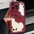 Cartoon liquid silicone Bear Cute Phone Case For iPhone