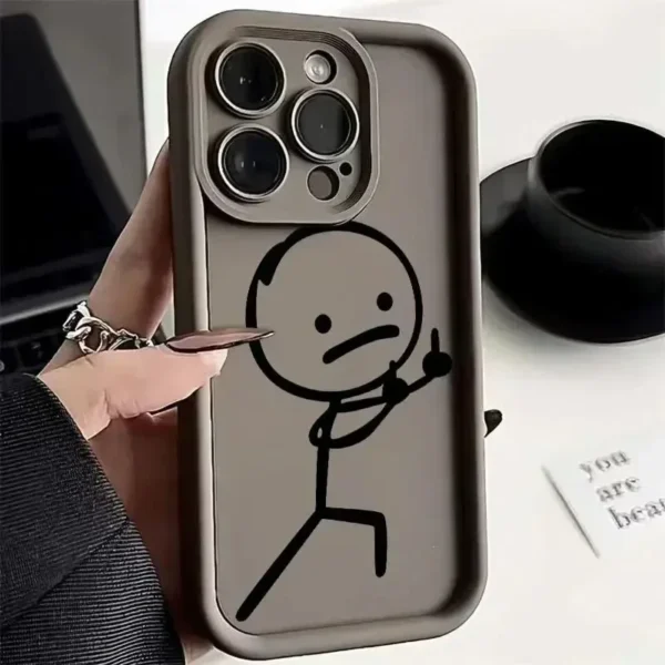 Cartoon Matchman Silicone Phone Case For iPhone - Image 3